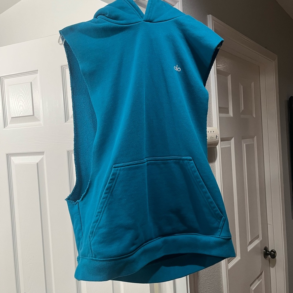 Alo Blue Sleeveless Hoodie